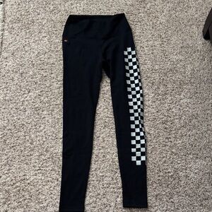 Aviator Nation Black Checkered Leggings